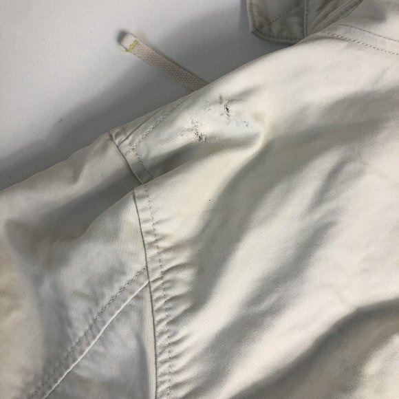 GAP Womens Button‎ Front Off-White Jacket With Hoodie 100% Cotton Sz M E86 - Picture 7 of 8